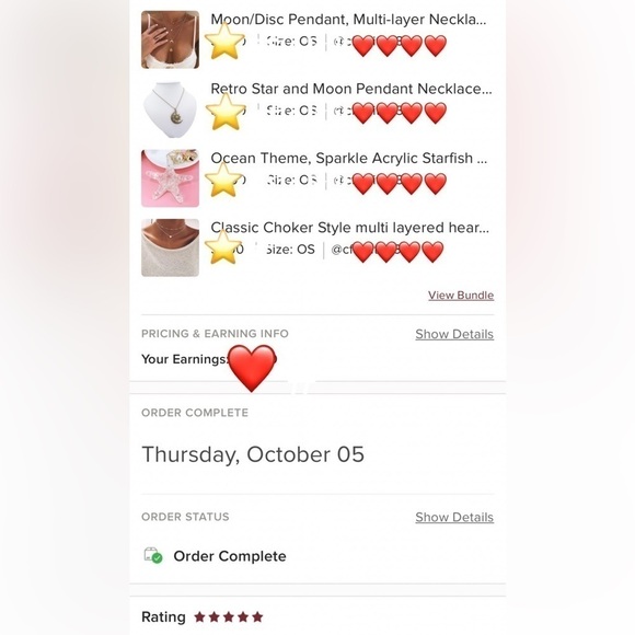 Moon/Disc Pendant, Multi-layer Necklace; Gold - Picture 6 of 10